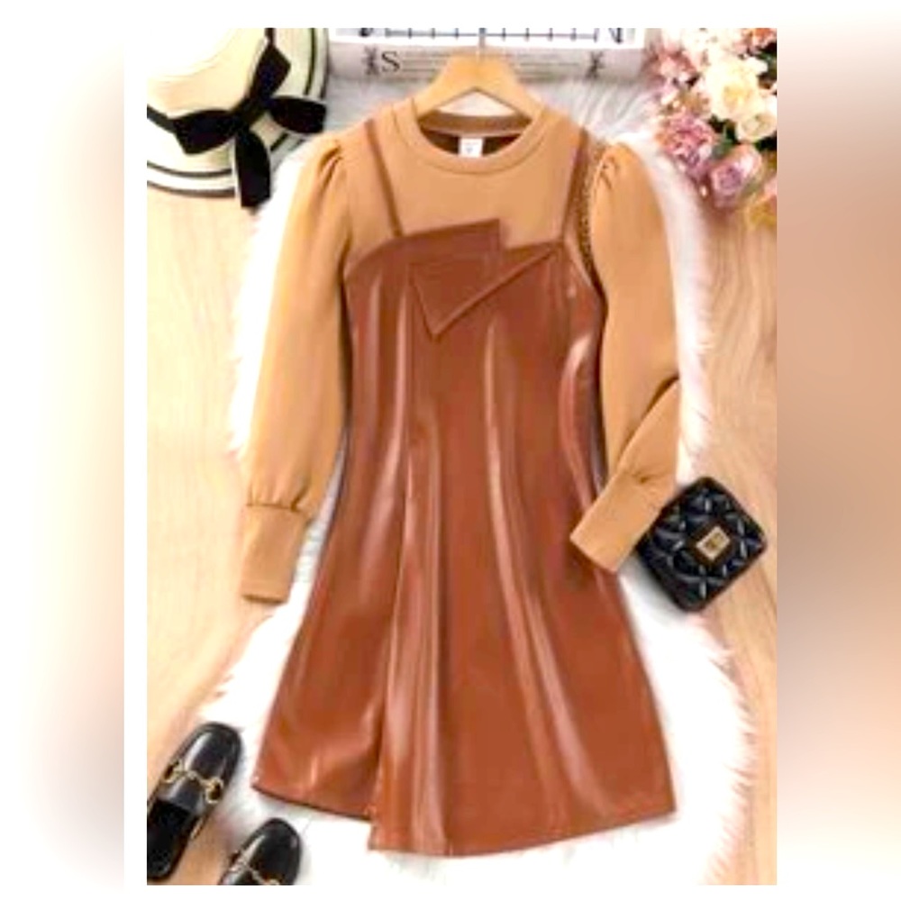Brand new leather dress